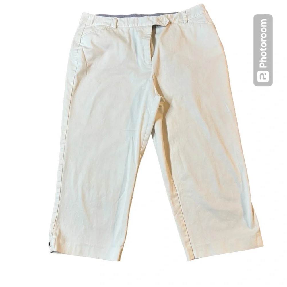 J. Crew Women's White Cropped Denim Jeans Size M Casual Straight Leg